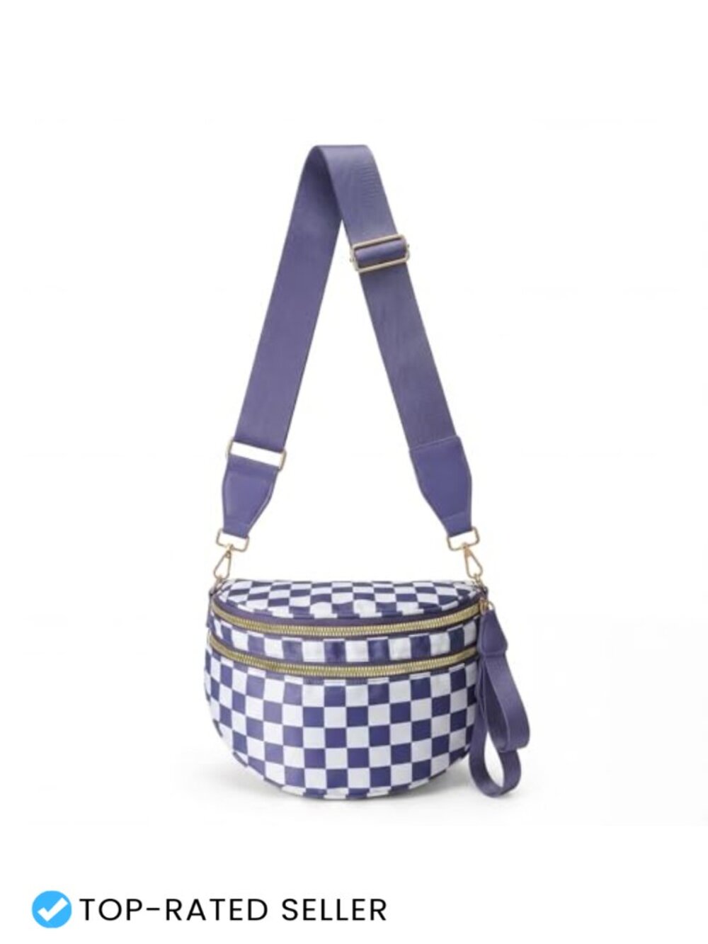 Nylon Checkered Crossbody Bag Adjustable Strap Fanny Pack Purse